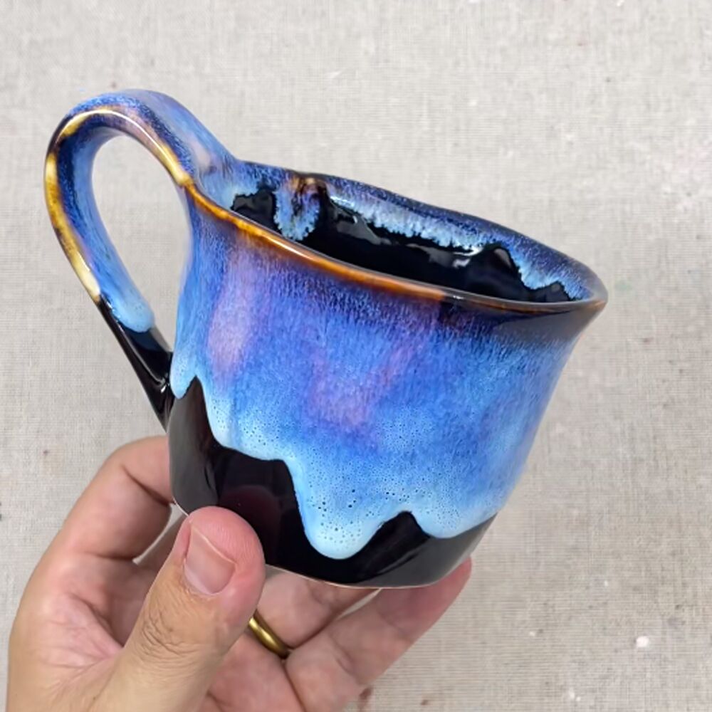 Midnight Ocean Drip Glaze Mug (260ml) - Image 1